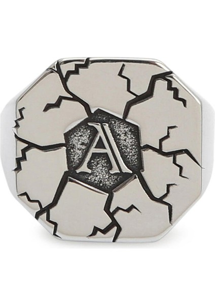 Gümüş Sekizgen Erkek Harfli Yüzük Model 2 fiyatları