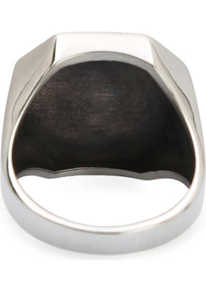 Gümüş Sekizgen Erkek Harfli Yüzük Model 2 modelleri