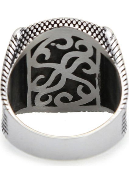 925 Ayar Gümüş Kahverengi Kaplangözü Taşlı Erkek Yüzük fırsatları