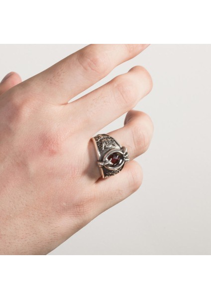 Osmanlı Arması Motifli Ay Yıldızlı Pençeli Yüzük fırsatları