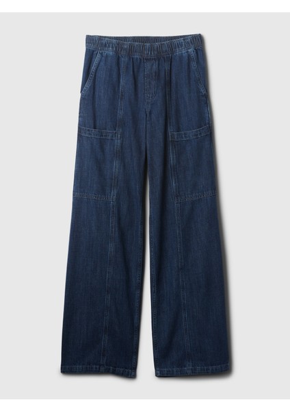 Kadın Koyu Mavi High Rise Utility Easy Jean Pantolon