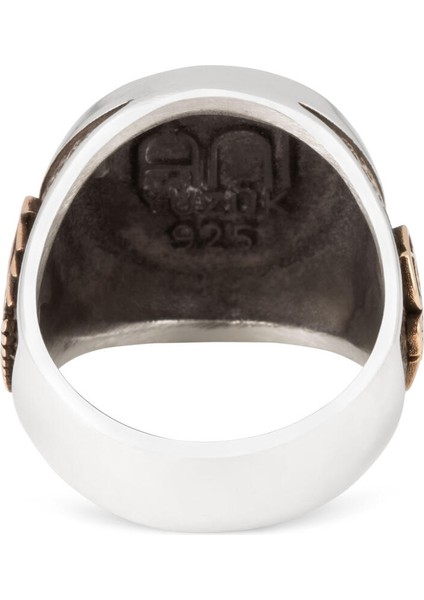 Oğuz Kağan Mührü Gümüş Erkek Yüzük Kırmızı Zemin Tuğra ve Selçuklu Kartalı fırsatları