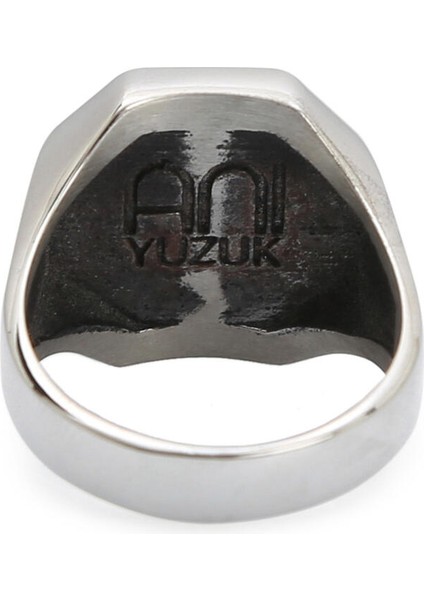 Gümüş Erkek Burç Yüzüğü Akrep Burcu Gümüş-Bronz Renk Yanları Sade Model Şeffaf Mineli modelleri