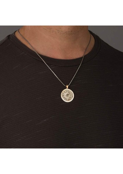 Çift Taraflı Mührü Süleyman ve Ihlas Suresi Gümüş Erkek Kolye Zincirli Model1 indirimleri