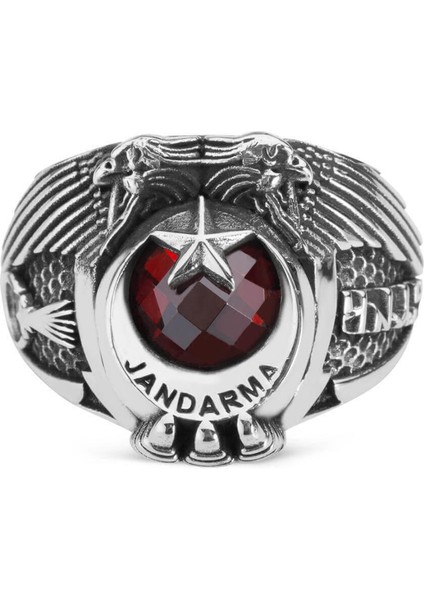 Çift Kartal Başlı Göktürkçe Türk Yazılı Jandarma Yüzüğü
