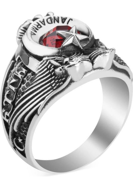 Çift Kartal Başlı Göktürkçe Türk Yazılı Jandarma Yüzüğü modelleri