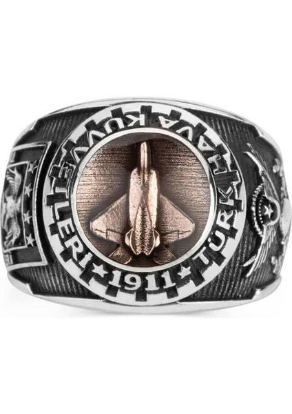 Mineli Uçak Figürlü Türk Hava Kuvvetleri Yüzüğü