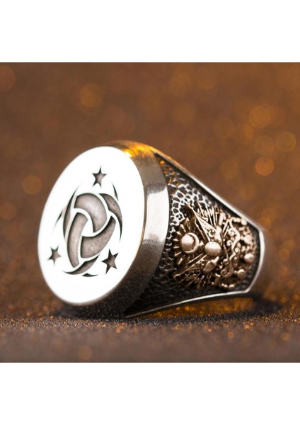 Gümüş Teşkilât-I Mahsusa Yüzüğü Osmanlı Arması-Ayyıldız