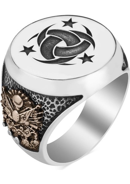 Gümüş Teşkilât-I Mahsusa Yüzüğü Osmanlı Arması-Ayyıldız modelleri