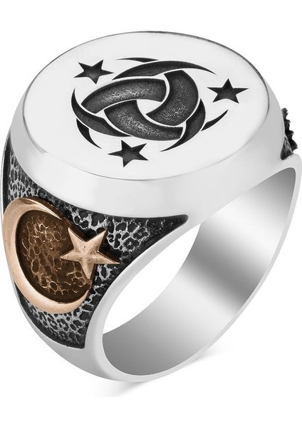 Gümüş Teşkilât-I Mahsusa Yüzüğü Osmanlı Arması-Ayyıldız fırsatları