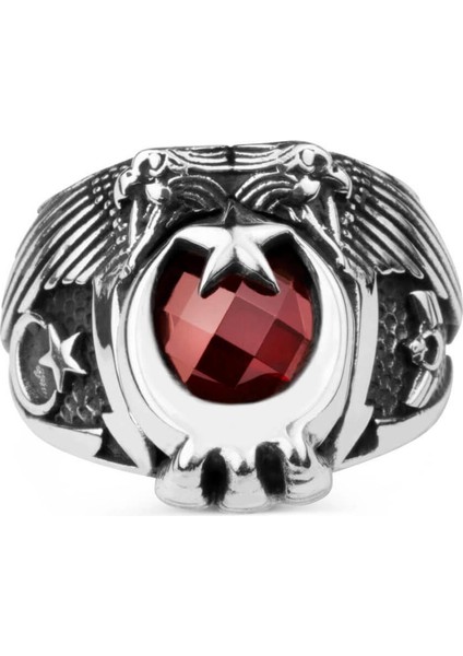 Ay Yıldızlı Çift Kartal Başlı Uzman Çavuş Yüzüğü