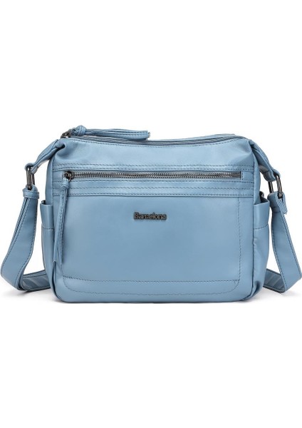 Yıkama Deri Postacı Askılı Soft Kadın Çantası 21-K Barcelona 1875