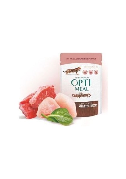 Super Premium Tavuklu Ispanaklı Tahılsız Yetişkin Kedi Yaş Maması 85 gr