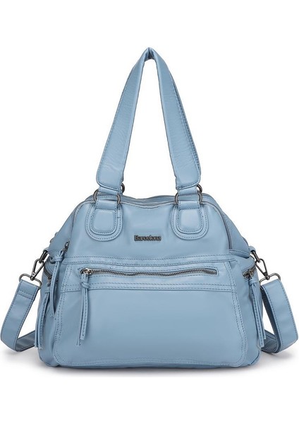 Yıkama Deri Omuz Askılı Soft Kadın Çantası 21-K Barcelona 1866