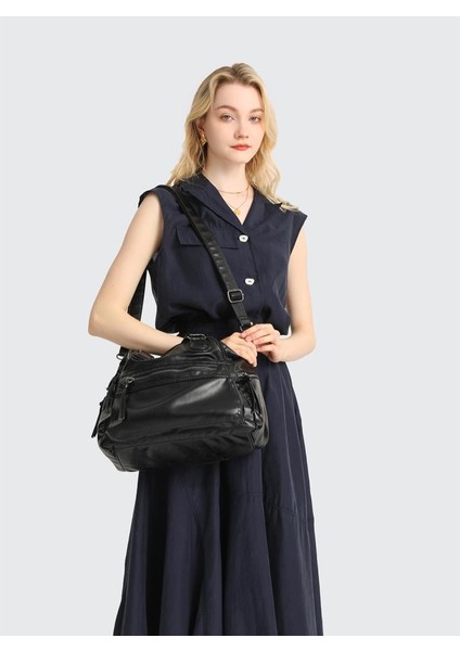 Yıkama Deri Omuz Askılı Soft Kadın Çantası 21-K Barcelona 1866 fırsatları