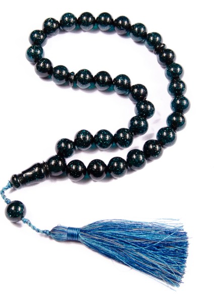 Küre Kesim 16X14 mm Koleksiyonluk Iri Boy Simli Katalin 48 cm Saray Püsküllü Tesbih