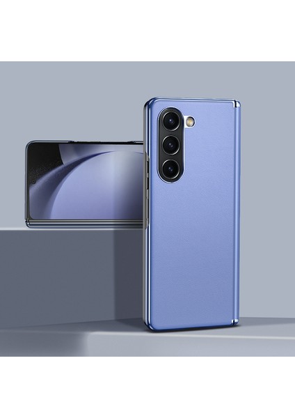 Samsung Galaxy Z Fold6 5g Kılıf Galvanik Pu Deri + Menteşe Korumalı Pc Telefon Kapağı-Mor Için (Yurt Dışından)