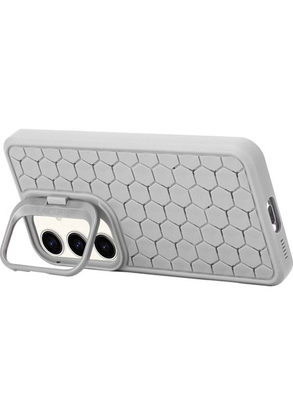 Samsung Galaxy A25 5G(GLOBAL)(161.0 x 76.5 x 8.3mm)Tpu Kılıf Nefes Alabilir Soğutma Kickstand Telefon Kapağı-Gri (Yurt Dışından) modelleri