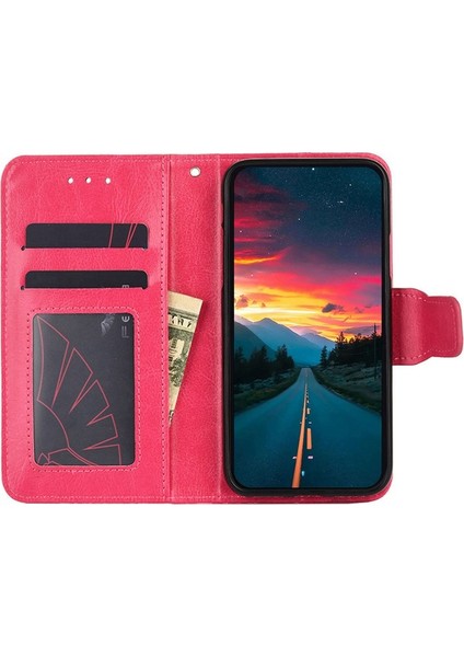 Samsung Galaxy M15 5g Telefon Kılıfı Tedarikçisi Deri Cüzdan Koruyucu Kapak-Gül (Yurt Dışından)