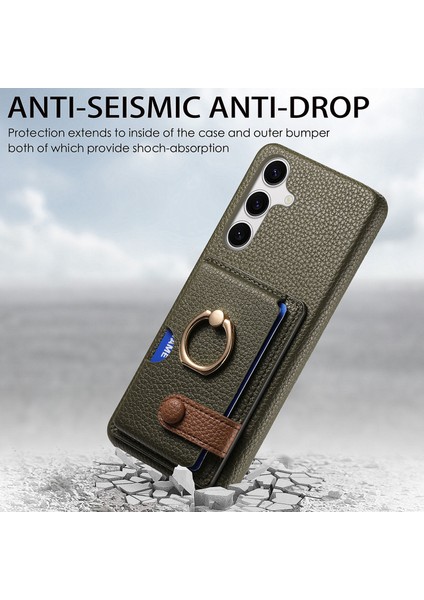 Samsung Galaxy S23 Fe Kılıf Kart Yuvalı Telefon Kılıfı Halkalı Kickstand-Yeşil (Yurt Dışından) fiyatları