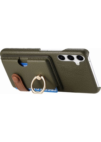 Samsung Galaxy S23 Fe Kılıf Kart Yuvalı Telefon Kılıfı Halkalı Kickstand-Yeşil (Yurt Dışından) fırsatları