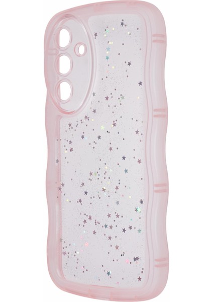 Samsung Galaxy A24 4G(162,1 x 77,6 x 8,3 Mm) Telefon Kılıfı Tpu Glitter Sparkle Dalgalı Kenar Kabuk-Şeffaf Pembe (Yurt Dışından) fiyatları
