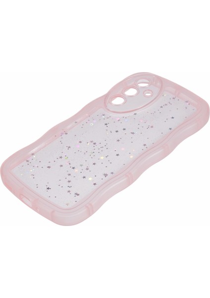 Samsung Galaxy A24 4G(162,1 x 77,6 x 8,3 Mm) Telefon Kılıfı Tpu Glitter Sparkle Dalgalı Kenar Kabuk-Şeffaf Pembe (Yurt Dışından) modelleri