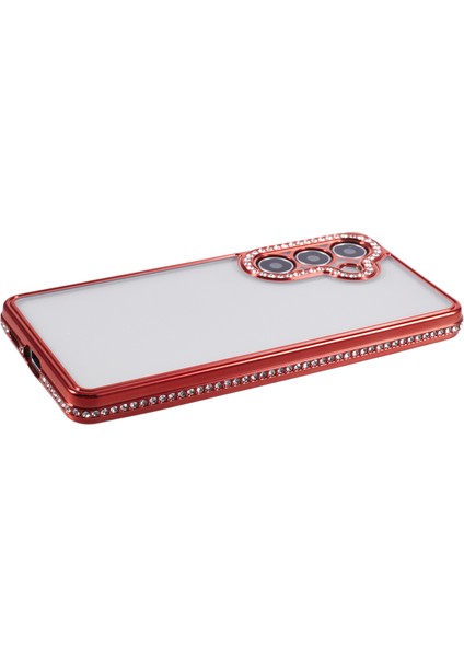 Samsung Galaxy S24 + Kılıf Için Yumuşak Tpu Telefon Kapağı Bling Rhinestones Dekor Telefon Kabuk-Kırmızı (Yurt Dışından) indirimleri