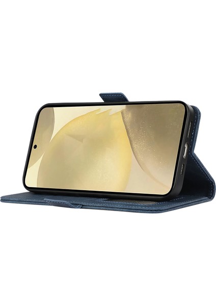 Samsung Galaxy S23+DERI Kılıf Için Rfıd Engelleme Cüzdan Telefon Kapağı Yan Manyetik Toka-Mavi (Yurt Dışından)