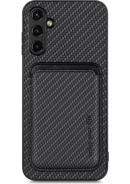 Samsung Galaxy A25 5G(GLOBAL)(161.0 x 76.5 x 8.3mm) Kılıf Manyetik Çıkarılabilir Kart Tutucu Telefon Kapağı-Siyah (Yurt Dışından)