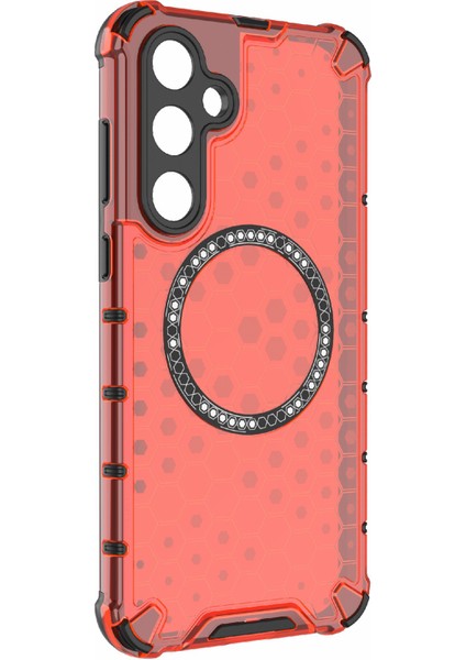 Samsung Galaxy A55 5g Kılıf Petek Isı Dağılımı Tpu+Pc Manyetik Telefon Kapağı-Kırmızı (Yurt Dışından) fırsatları