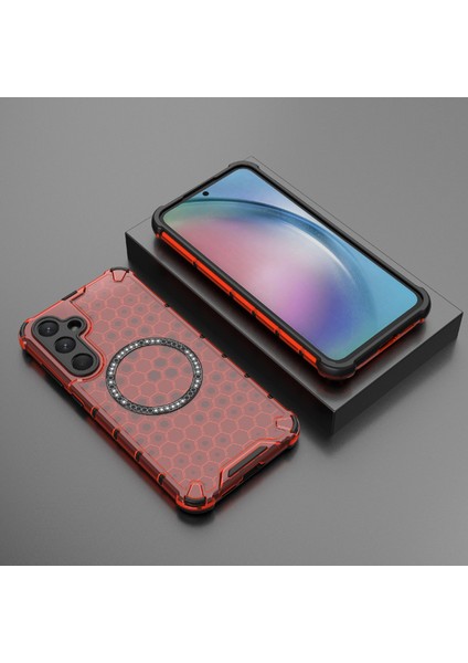Samsung Galaxy A55 5g Kılıf Petek Isı Dağılımı Tpu+Pc Manyetik Telefon Kapağı-Kırmızı (Yurt Dışından) indirimleri
