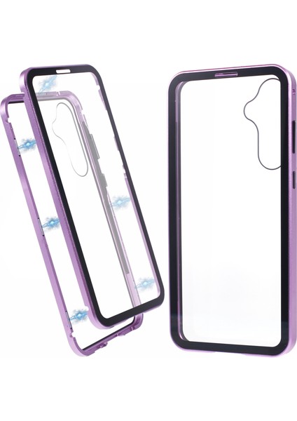 Samsung Galaxy A35 5g Kılıf Manyetik Tam Koruma Şeffaf Telefon Kapağı-Mor (Yurt Dışından)