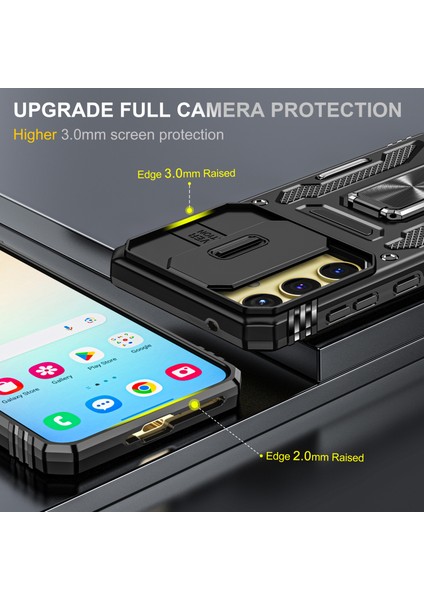 Armor Serisi Samsung Galaxy A25 5G(GLOBAL)(161.0 x 76.5 x 8.3mm)Kılıf Pc+Tpu Telefon Kapağı Lens Gizlilik Koruması-Siyah (Yurt Dışından) modelleri