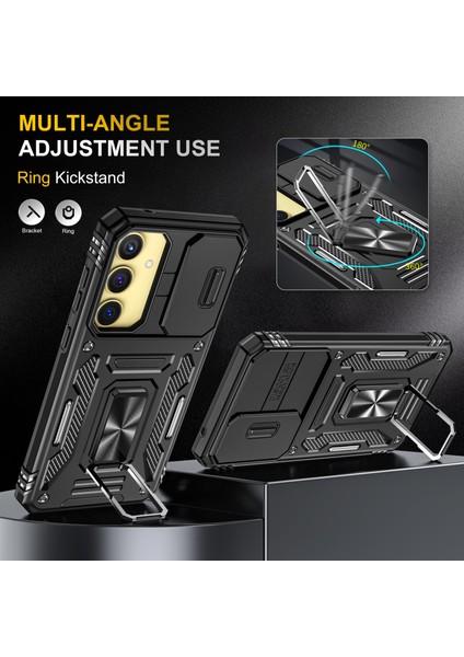 Armor Serisi Samsung Galaxy A25 5G(GLOBAL)(161.0 x 76.5 x 8.3mm)Kılıf Pc+Tpu Telefon Kapağı Lens Gizlilik Koruması-Siyah (Yurt Dışından) fırsatları