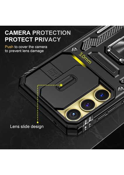 Armor Serisi Samsung Galaxy A25 5G(GLOBAL)(161.0 x 76.5 x 8.3mm)Kılıf Pc+Tpu Telefon Kapağı Lens Gizlilik Koruması-Siyah (Yurt Dışından) indirimleri