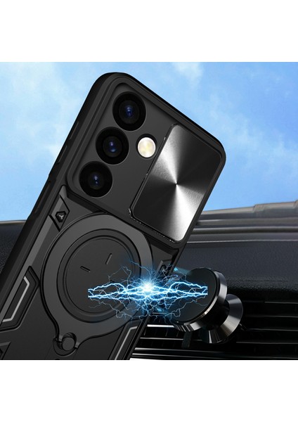 Samsung Galaxy M34 5g Kickstand Kılıf Slayt Kamera Kapağı Tpu+Pc Hibrit Telefon Kapağı-Mavi (Yurt Dışından) indirimleri