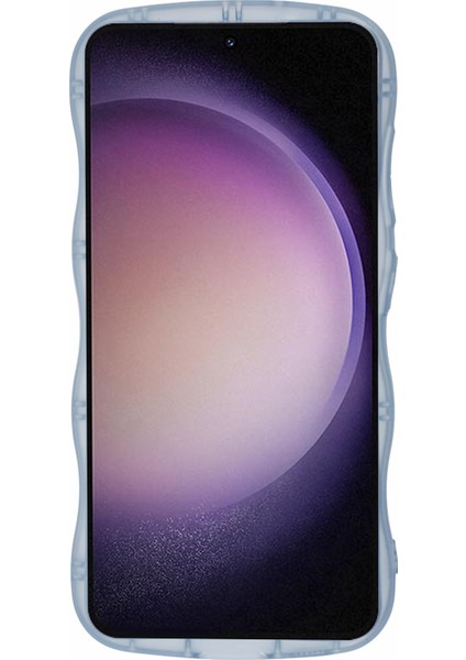 Samsung Galaxy S23+SLIM Kılıf Dalgalı Kenar Epoksi Tpu Telefon Kapağı-Şeffaf Mavi (Yurt Dışından) fiyatları