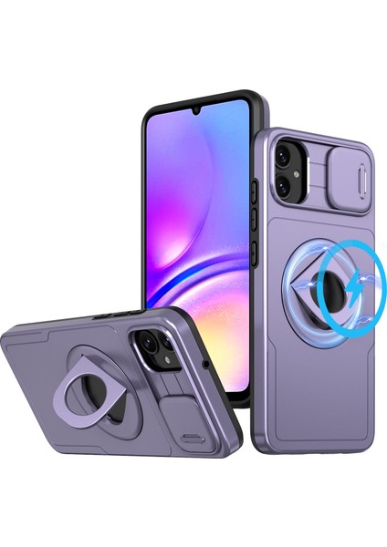 Samsung Galaxy A05 4g Kılıf Için Kamera Koruma Çubuğu Çift Katmanlı Hibrit Tpu + Pc Telefon Kapağı-Mor (Yurt Dışından)