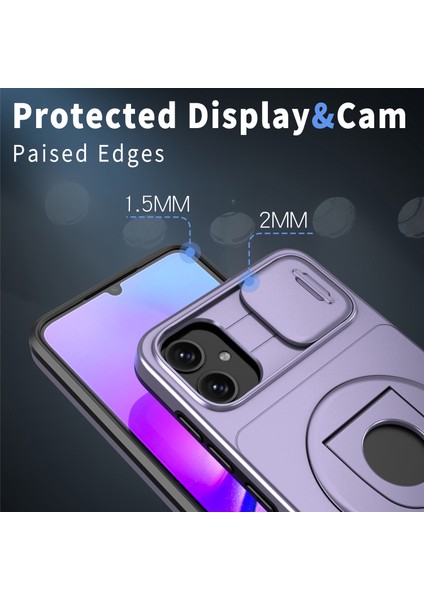 Samsung Galaxy A05 4g Kılıf Için Kamera Koruma Çubuğu Çift Katmanlı Hibrit Tpu + Pc Telefon Kapağı-Mor (Yurt Dışından)