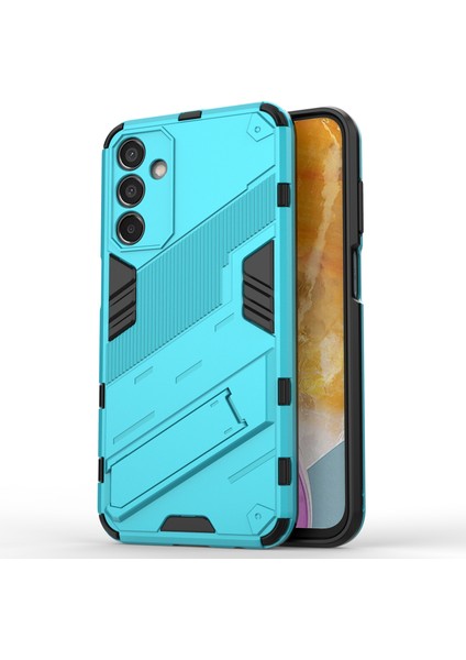 Samsung Galaxy M15 5g Kılıf Pc+Tpu Katlanır Kickstand'lı Düşmeye Dayanıklı Telefon Kılıfı-Bebek Mavisi (Yurt Dışından)