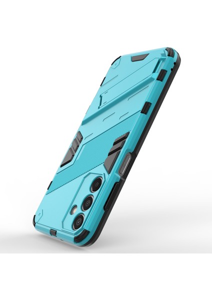 Samsung Galaxy M15 5g Kılıf Pc+Tpu Katlanır Kickstand'lı Düşmeye Dayanıklı Telefon Kılıfı-Bebek Mavisi (Yurt Dışından)