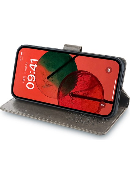 Samsung Galaxy M55 5g Kılıf Ağaç Desenli Baskılı Cüzdan Standlı Deri Telefon Kılıfı-Pembe (Yurt Dışından)