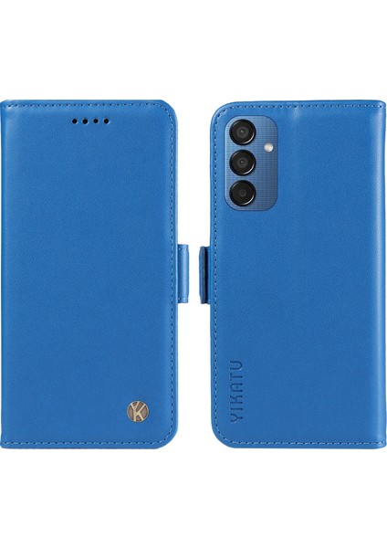 Samsung Galaxy M15 5g Kılıf Cüzdan Deri Kapak Yan Manyetik Toka-Gök Mavisi (Yurt Dışından)