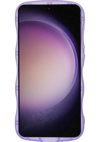 Samsung Galaxy S23 Tpu Kılıf Dalgalı Kenar Epoksi Düşme Önleyici Telefon Kapağı-Şeffaf Mor (Yurt Dışından) fiyatları
