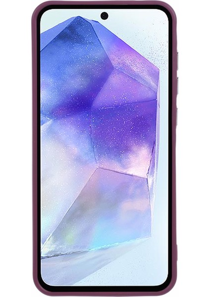 Samsung Galaxy A55 5g Görünmez Lensli Silikon Telefon Kılıfı Kickstand-Şarap Kırmızısı (Yurt Dışından)