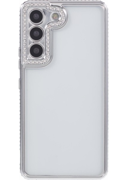 Samsung Galaxy S22 5g Kılıf Için Tpu Damla Koruma Bling Rhinestones Dekor Telefon Kabuk-Gümüş (Yurt Dışından)