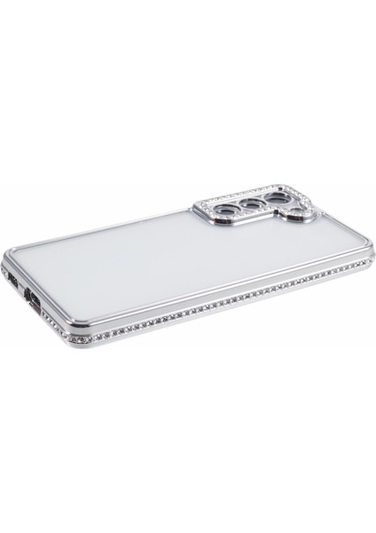 Samsung Galaxy S22 5g Kılıf Için Tpu Damla Koruma Bling Rhinestones Dekor Telefon Kabuk-Gümüş (Yurt Dışından) indirimleri