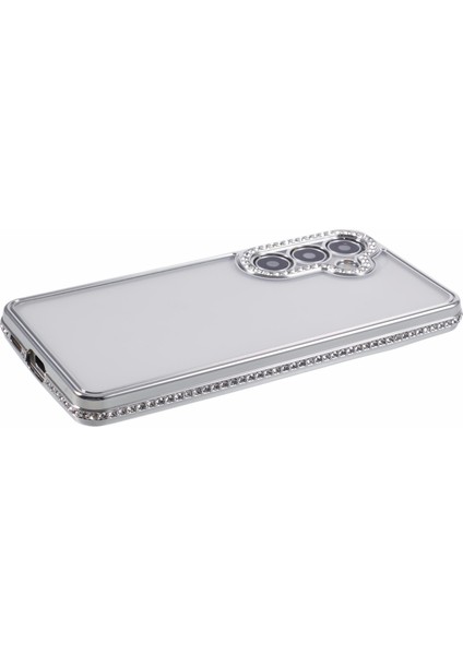 Samsung Galaxy S24 + Kılıf Için Yumuşak Tpu Telefon Kapağı Bling Rhinestones Dekor Telefon Kabuk-Gümüş (Yurt Dışından) indirimleri