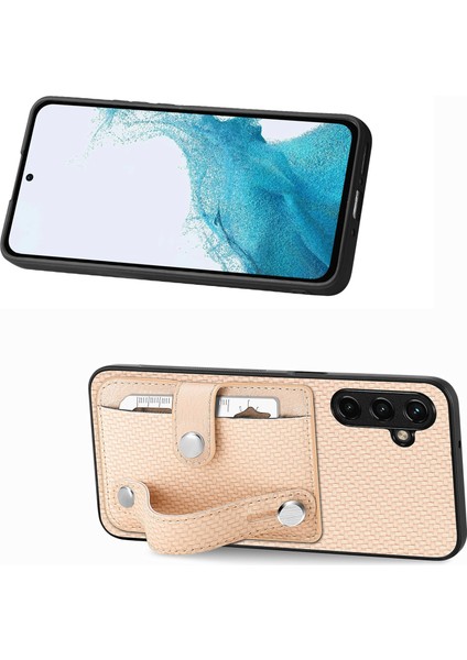 Samsung Galaxy A24 4G(162,1 x 77,6 x 8,3mm) Kılıf Kart Yuvası Kickstand Telefon Kapağı-Haki (Yurt Dışından)